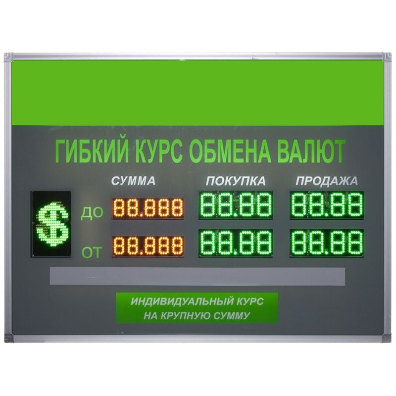 Уличное табло курсов валют TEN6-60х2 (двухстороннее)