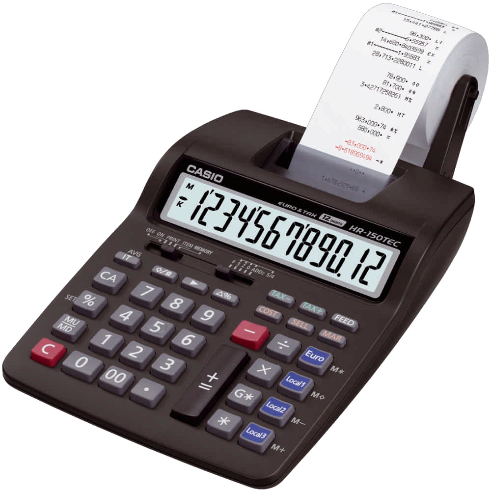 Калькулятор с печатью Casio HR-150TEC-W-E-EH