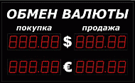 Уличное табло курсов валют на 5 разрядов Импульс-306-2x2xZ5 (одностороннее)